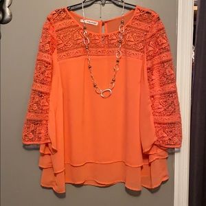 Maurices spring time coral colored blouse